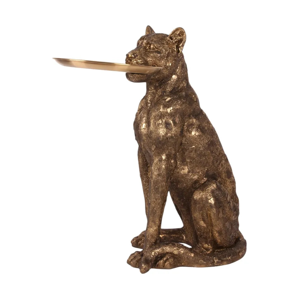 Zittende Luipaard met Bord