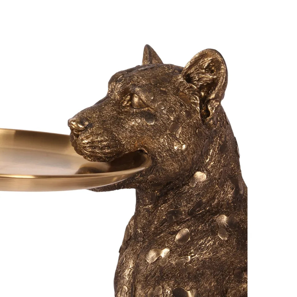 Zittende Luipaard met Bord