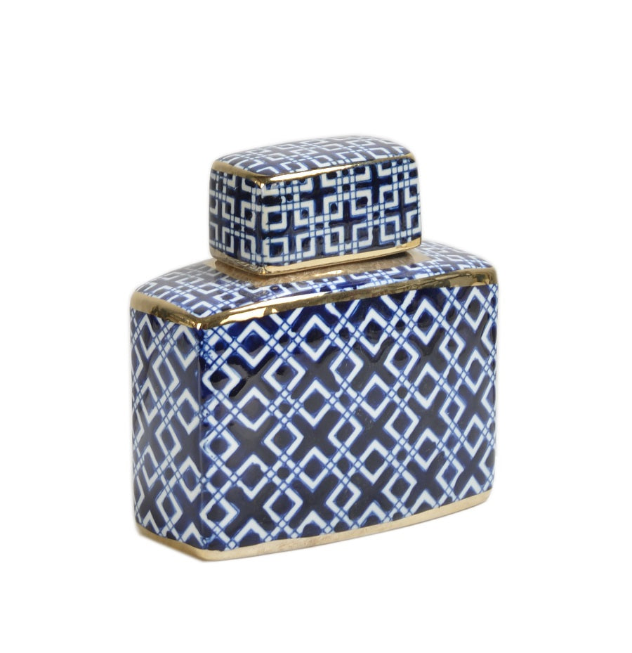 Valenza Keramieke Pot Blauw/Wit