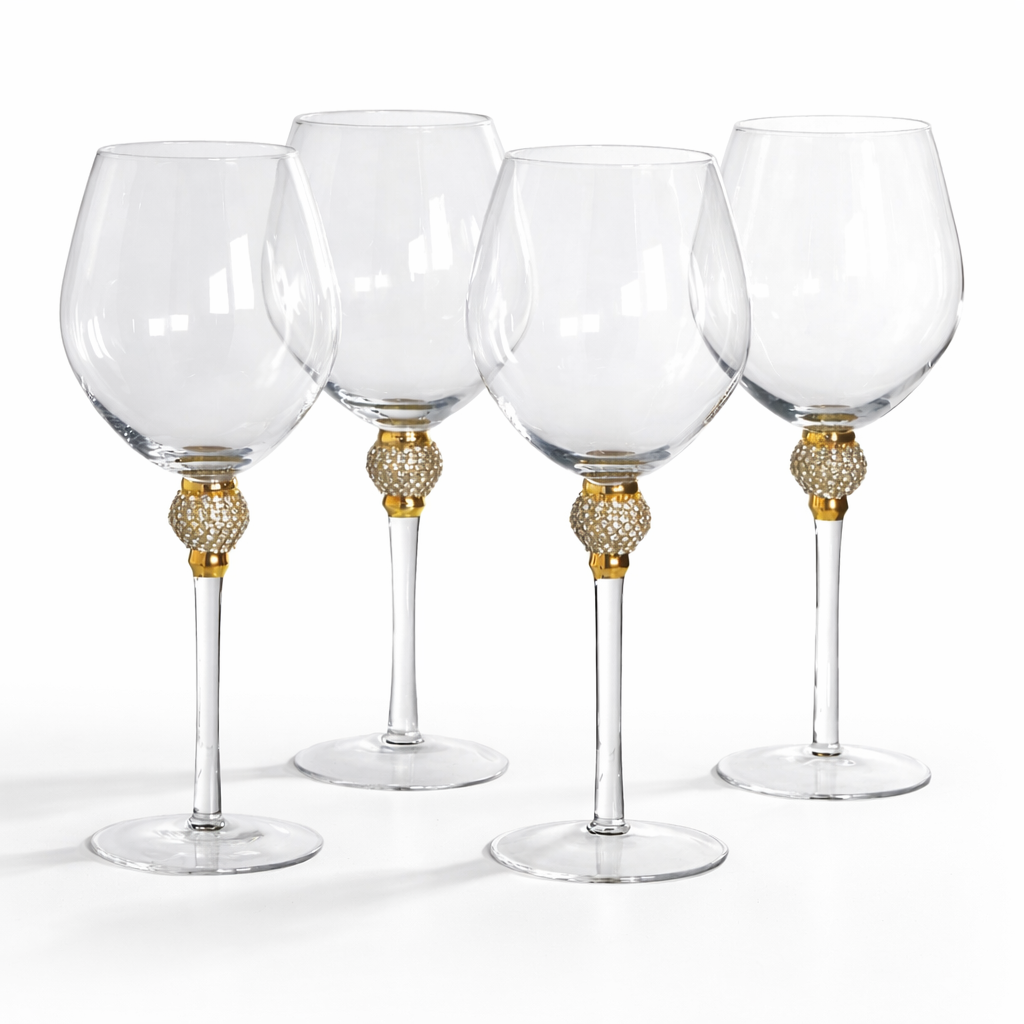 4x Gold Crystal Red Wine Glass (price per glass)