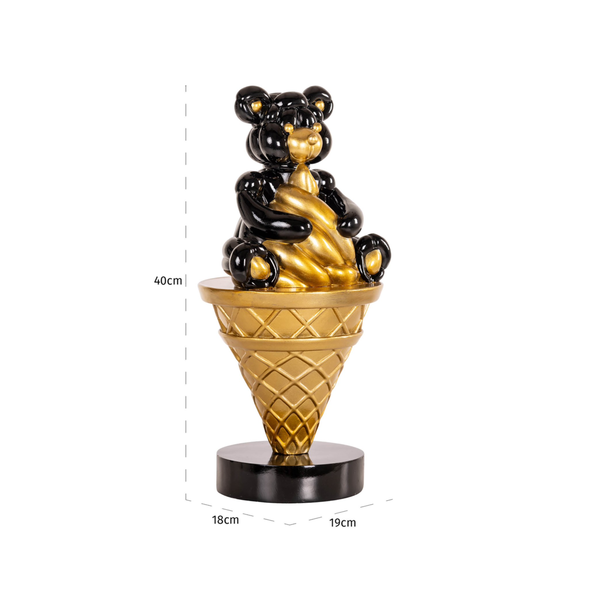 Ice Cream Cone met Beer Black/Gold