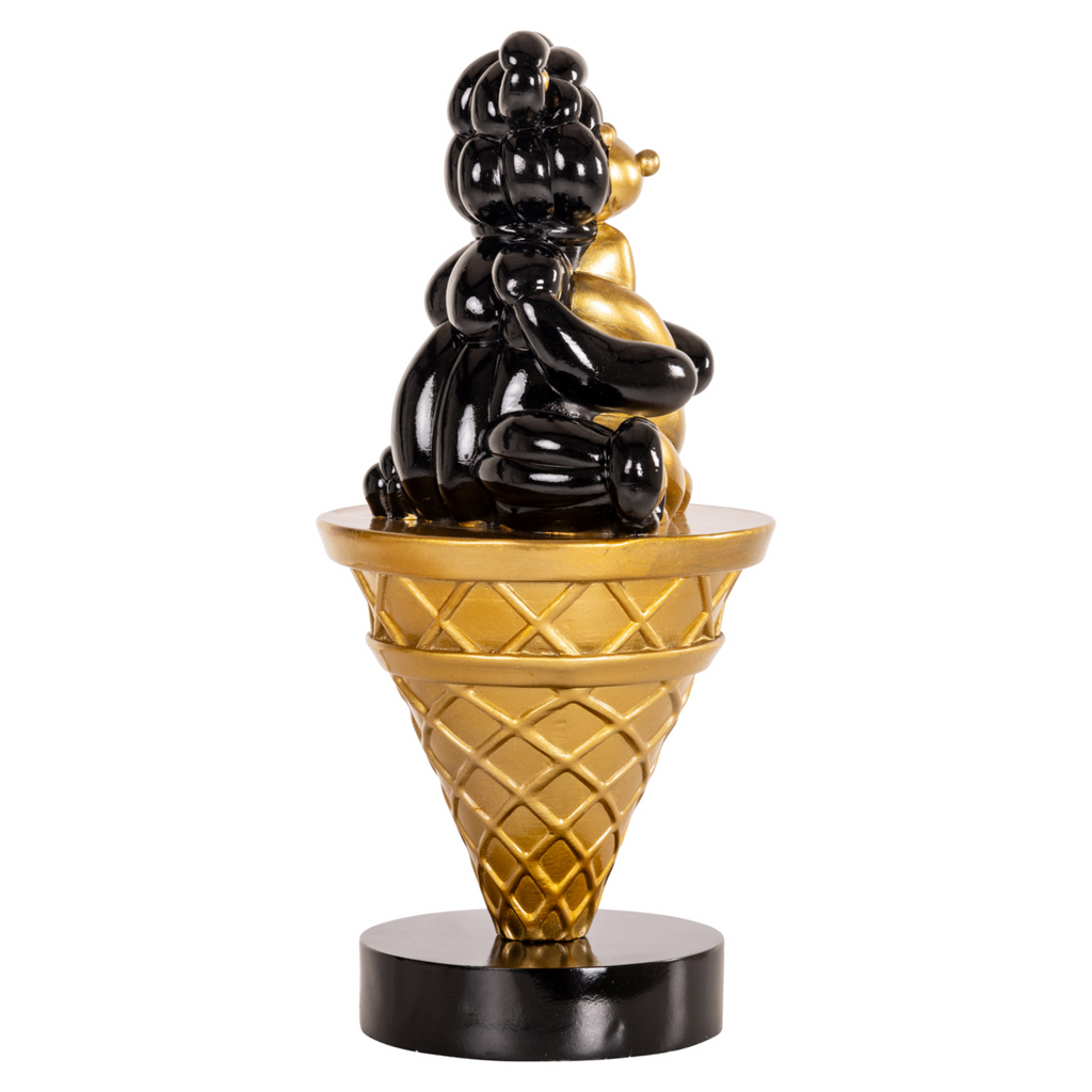 Ice Cream Cone met Beer Black/Gold