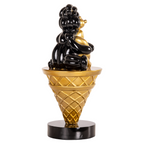 Ice Cream Cone met Beer Black/Gold