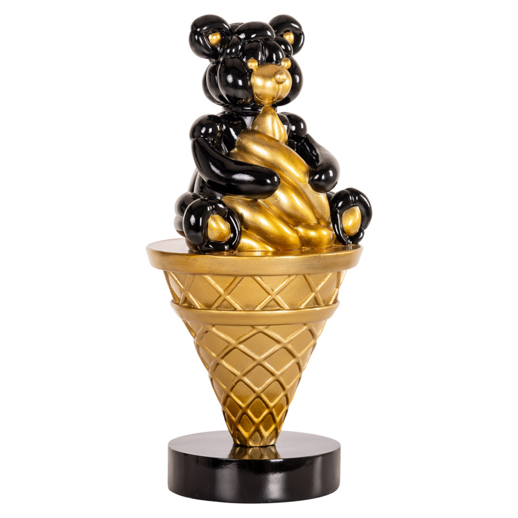 Ice Cream Cone met Beer Black/Gold