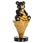 Ice Cream Cone met Beer Black/Gold