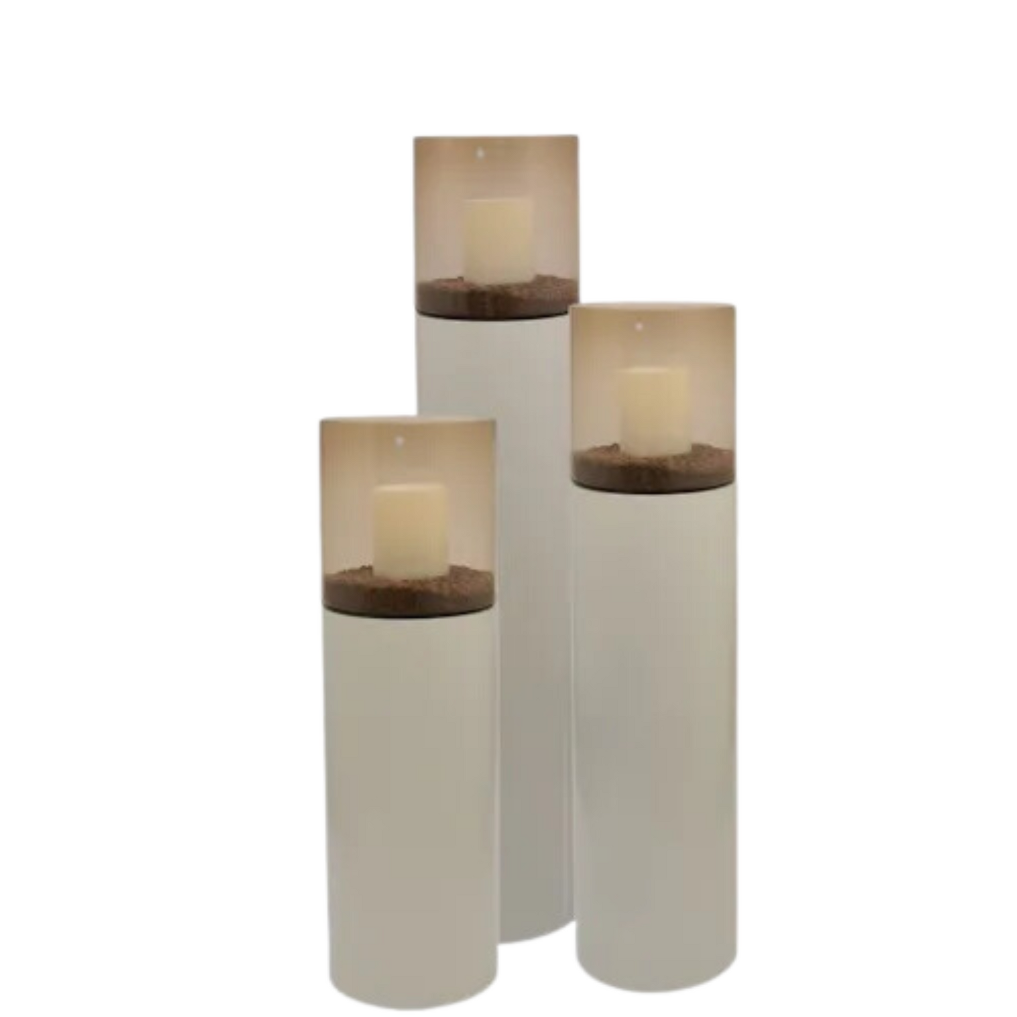 Windlichtenset Hurricane - Topaz Glas (set van 3)