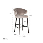 Richmond Bar Chair Indigo Khaki Velvet