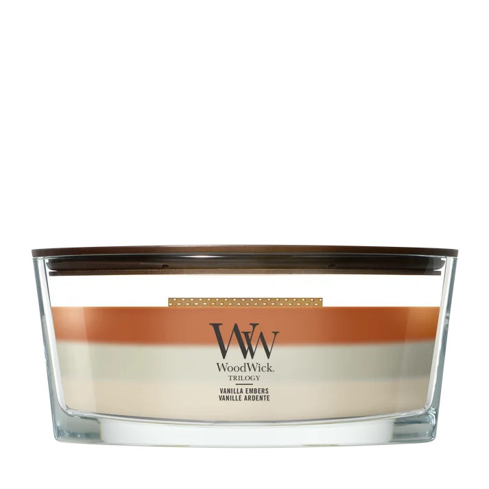 WoodWick Vanilla Embers Ellipse Trilogy Candle
