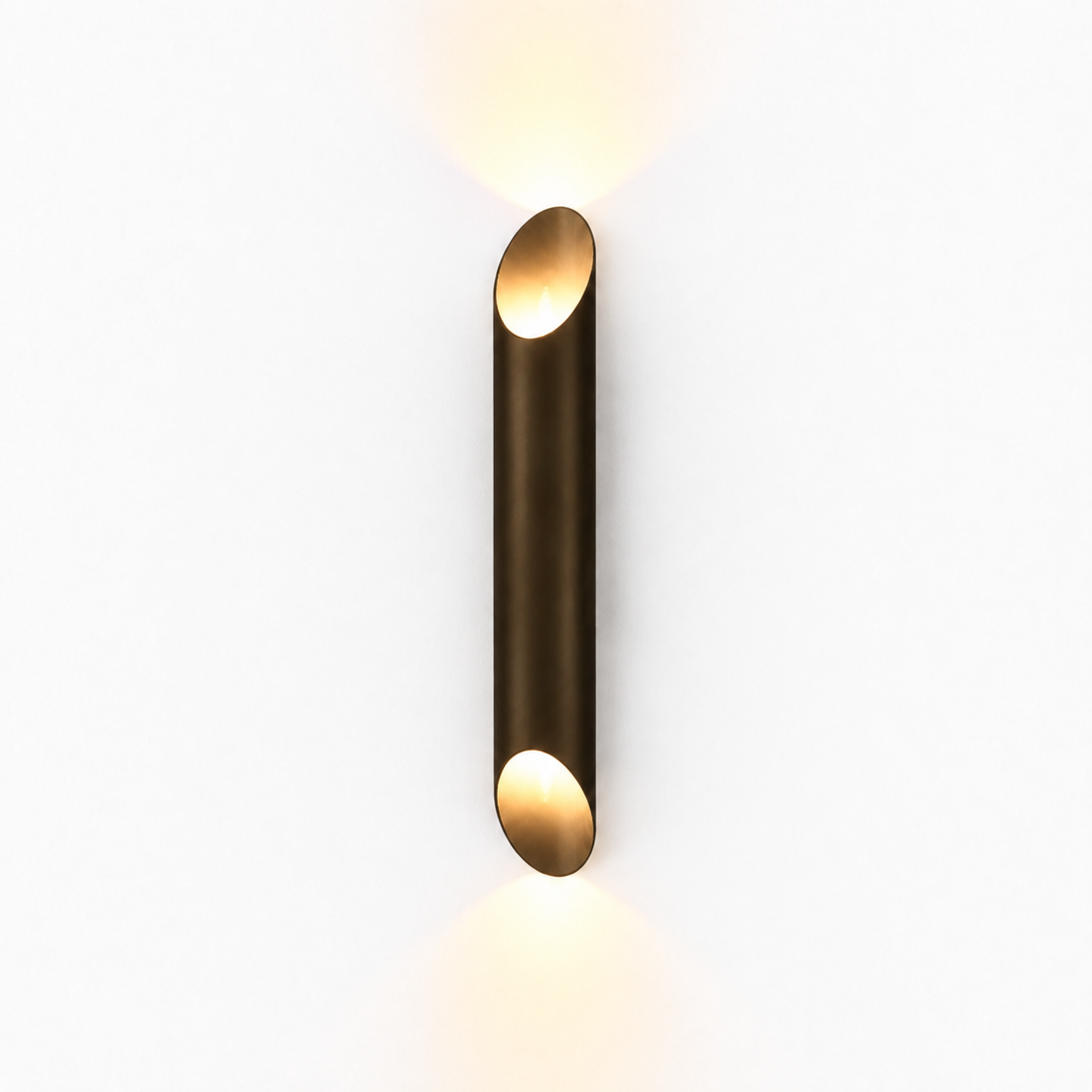 Wandlamp Cilinder Mack in Mat Donkerbruin
