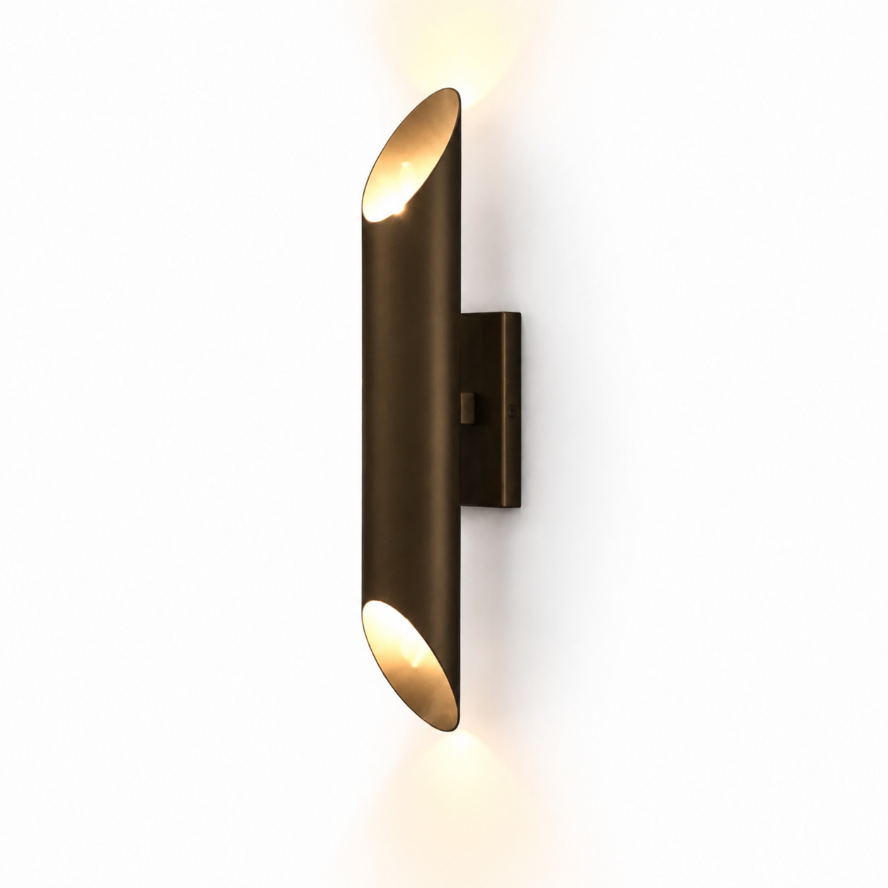 Wandlamp Cilinder Mack in Mat Donkerbruin