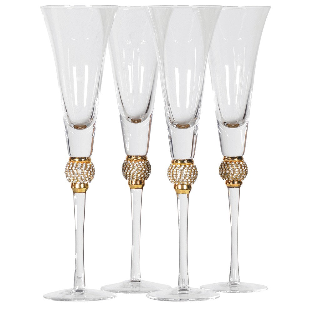 Goud Kristal Champagneglas (prijs per glas)