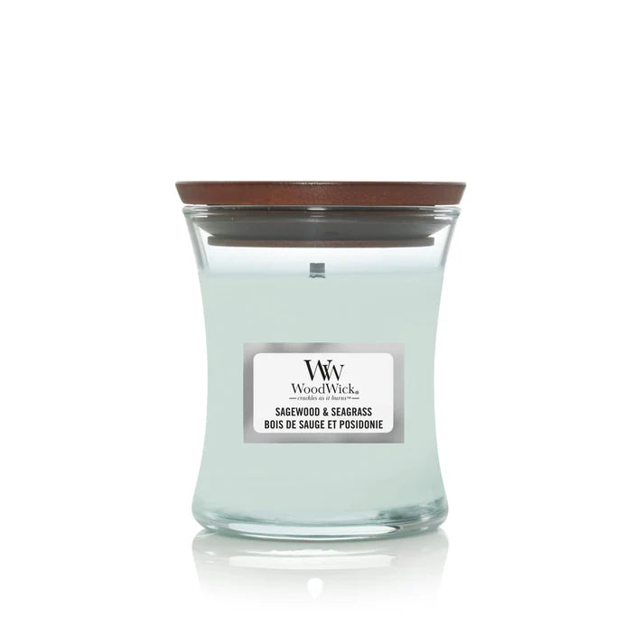 WoodWick Sagewood & Seagrass Geurkaars